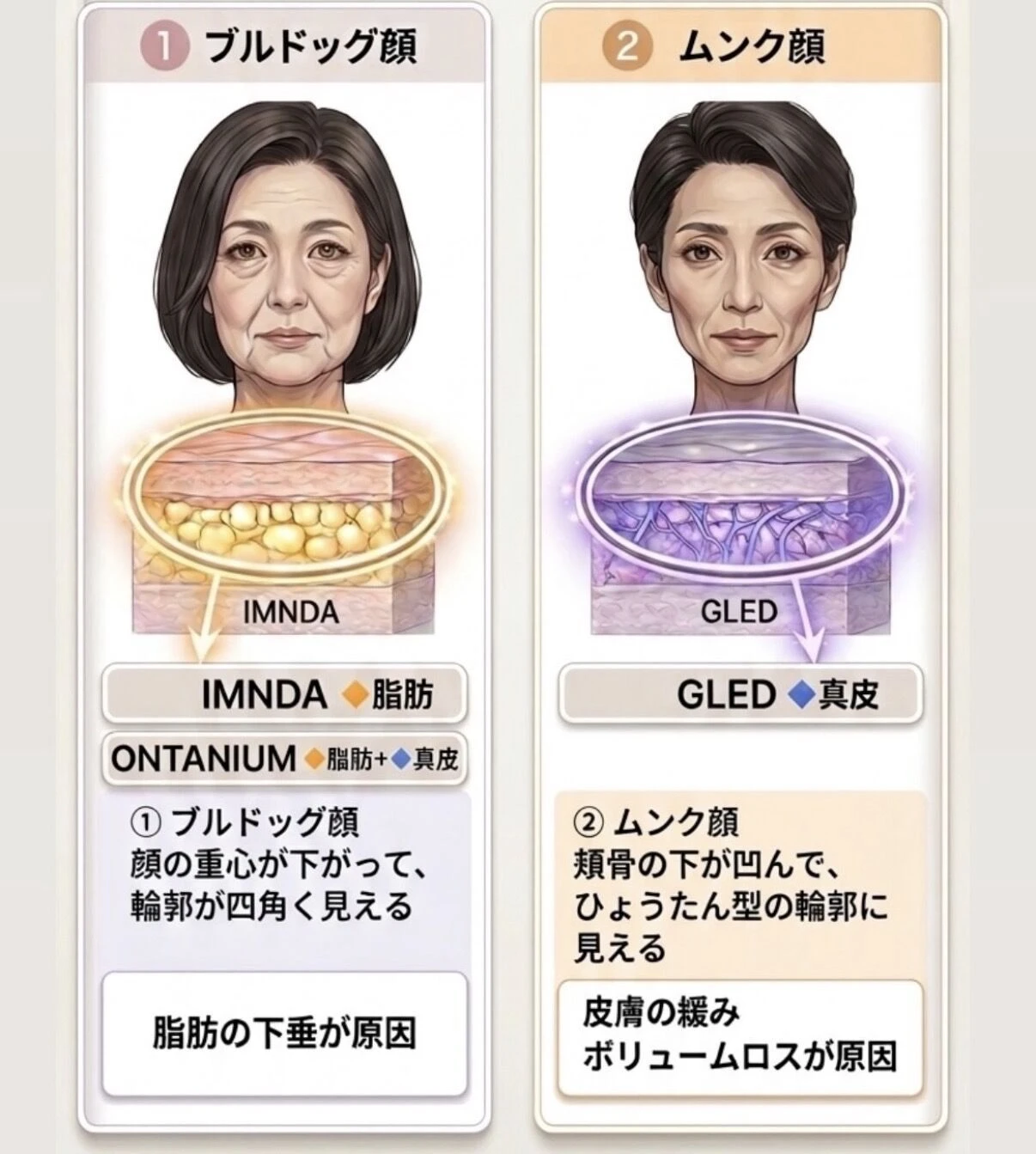 【あなたはどっち？】老け顔の原因別リフトケア選び方